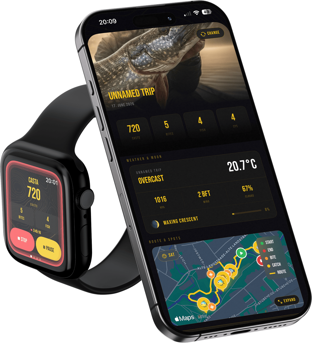 CASTA auf Apple Watch und iPhone